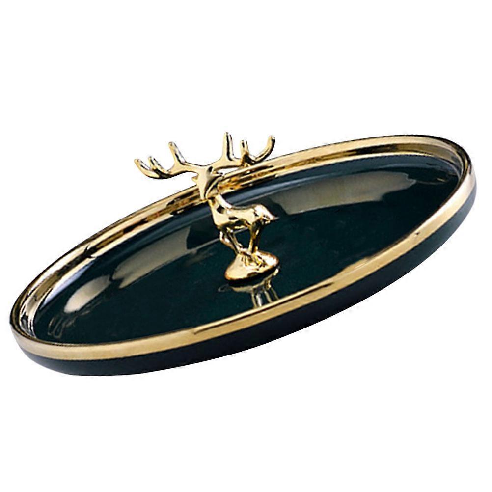 Assorted Color Deer Jewelry Dish for Storage Use Ceramic Tray