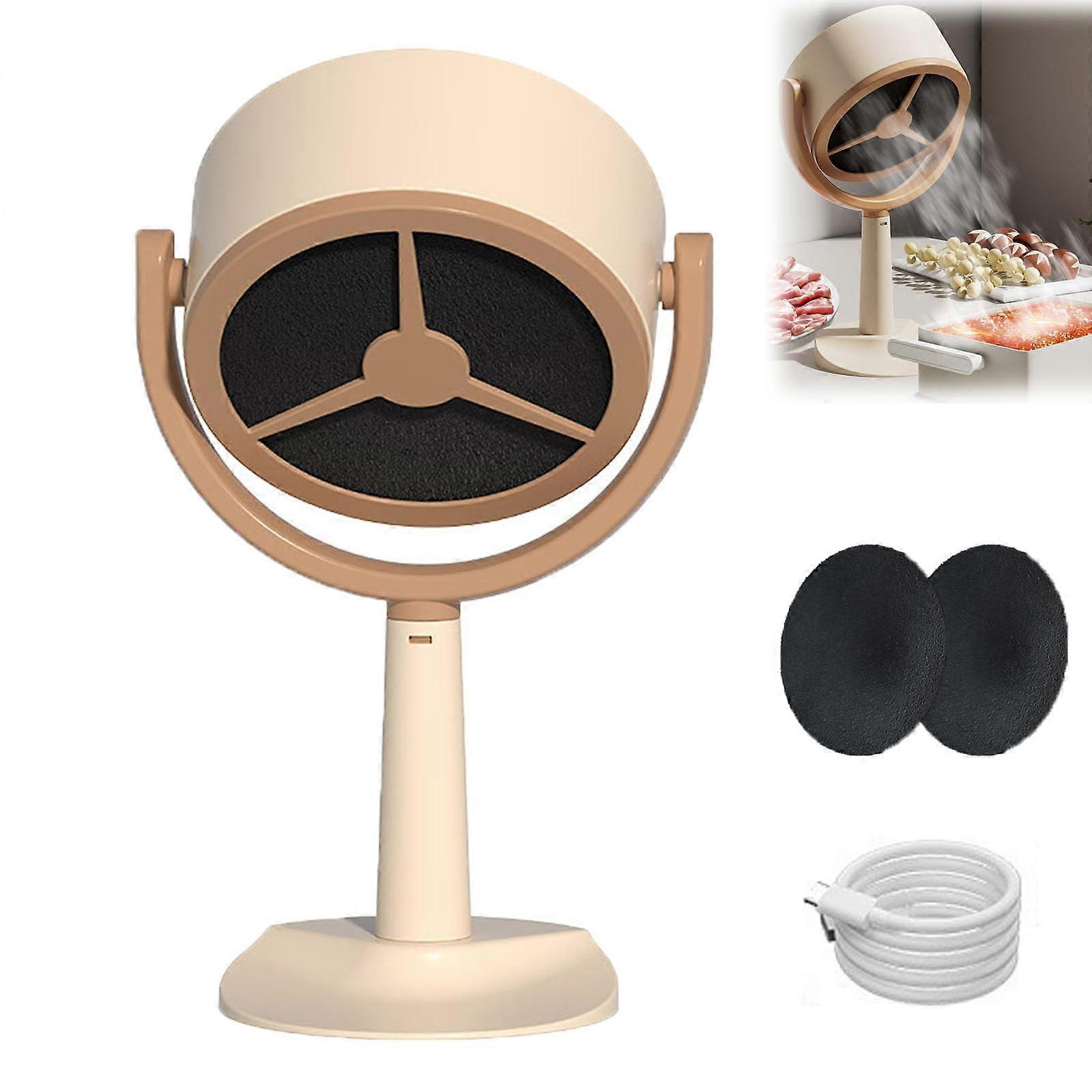 Portable Smoke Purifier with Replaceable Filter, Rechargeable Mini Kitchen Range Hood for Hot Pot BBQ