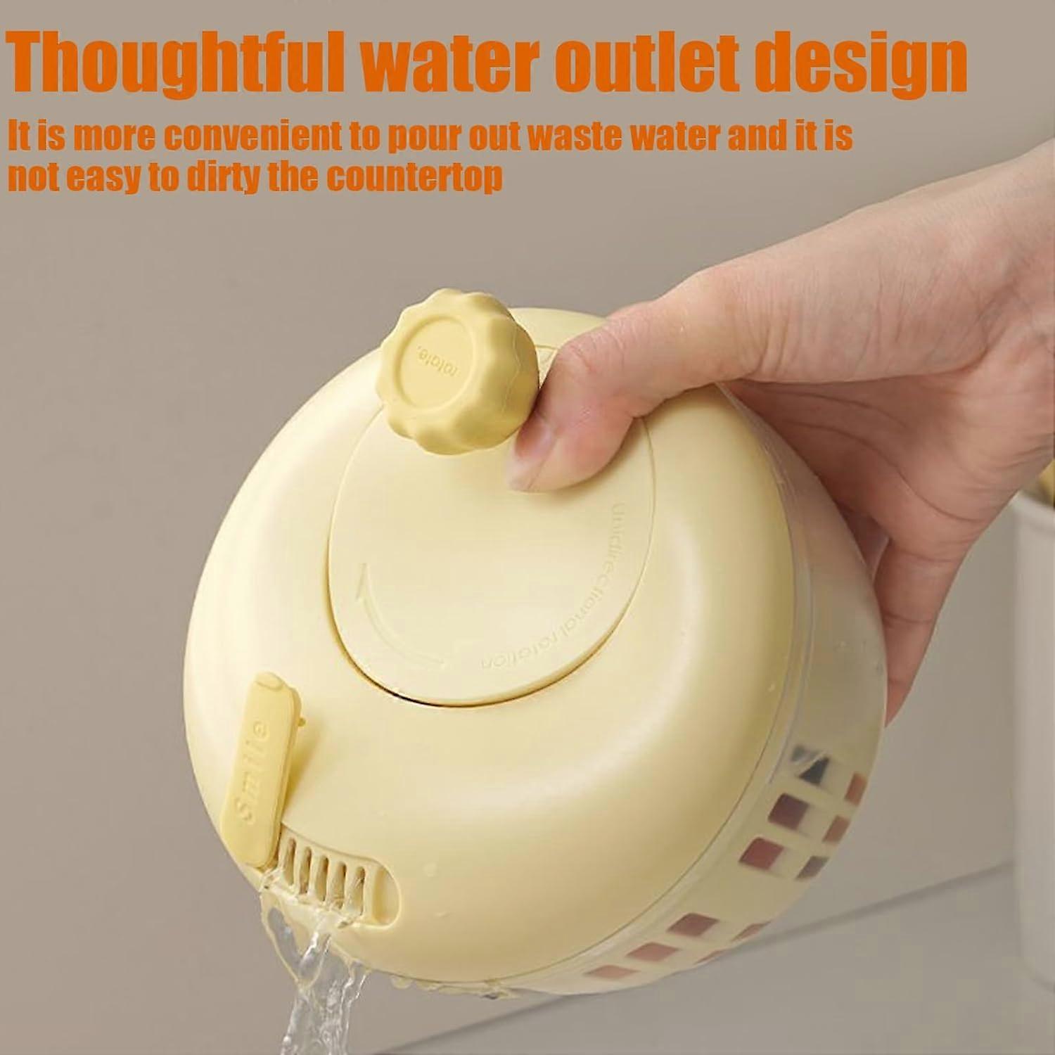 Salad Spinner 800ML Vegetable Dryer with Colander, NonSlip Base, Rapid Salad Prep for Camping