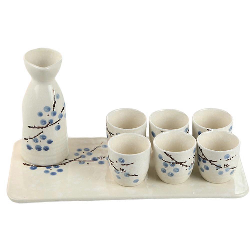 Japanese Sake Set Sake Warm Pot for Serving Wine 1Set Blue