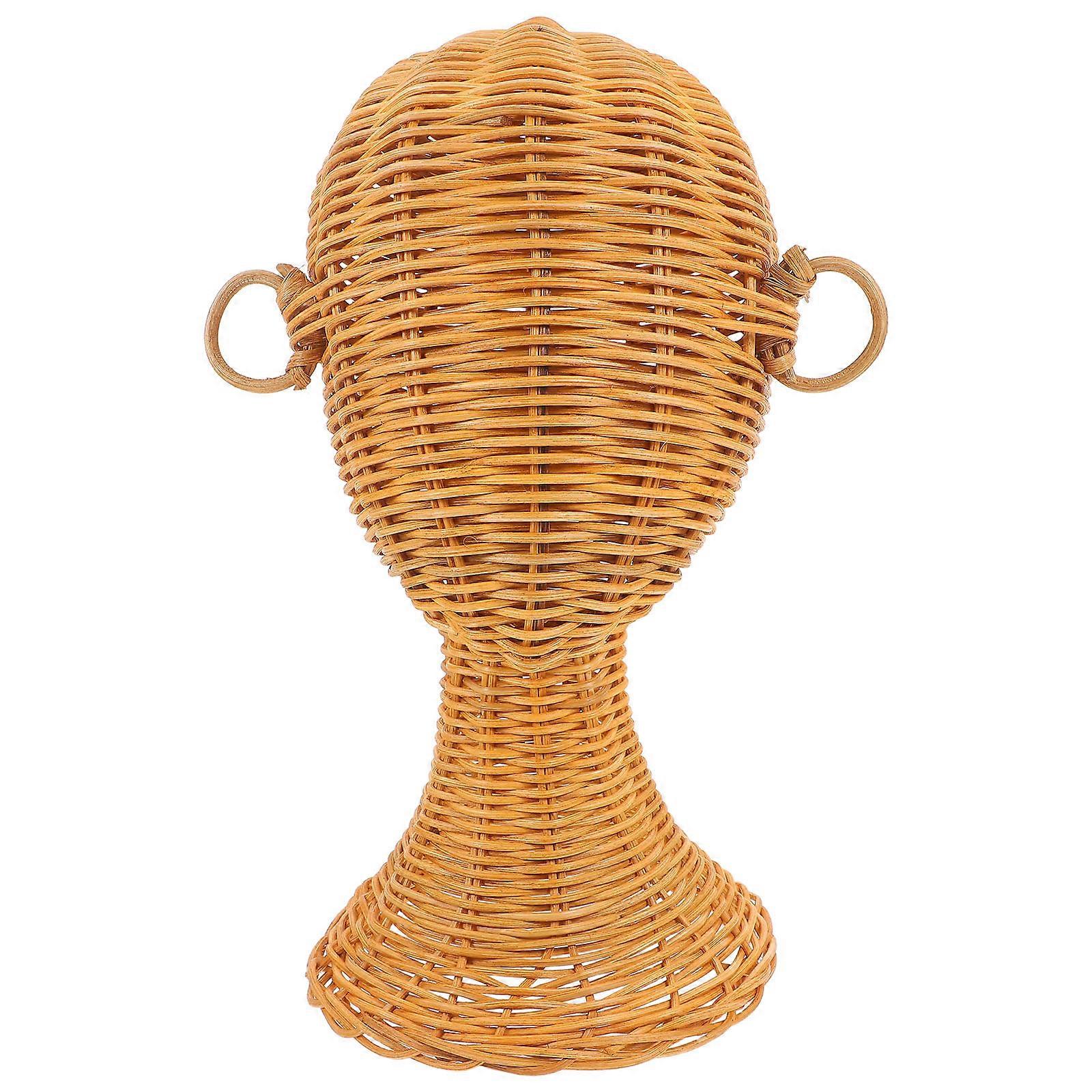 Rattan Woven Hat Display Stand for Stable Display and Protection