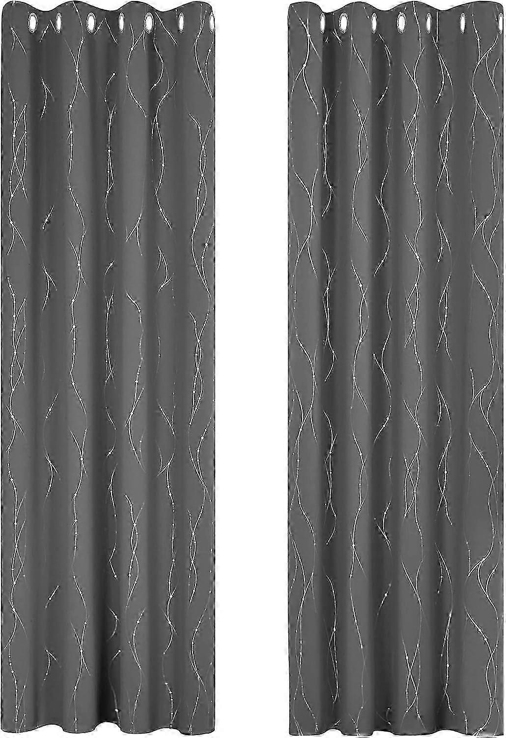 Opaque blackout curtains with eyelets, thermal curtain, 2 tablets