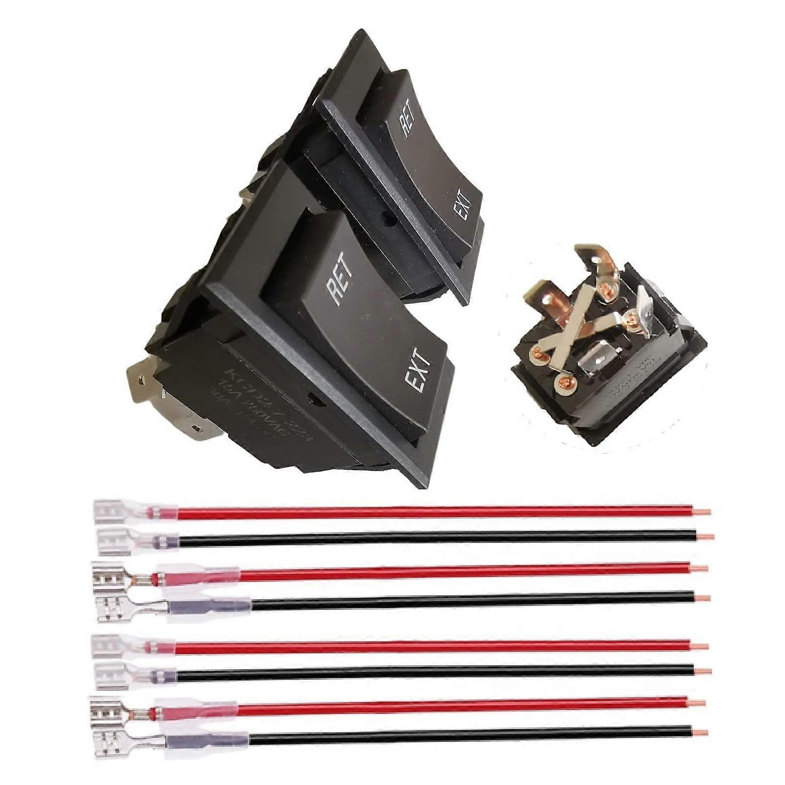 2PCS DPDT Momentary Rocker Switch 12V 20A Reverse Polarity DC Motor Control with Wires