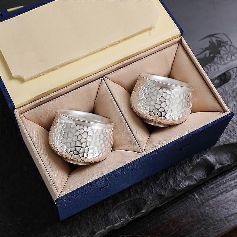 Ceramic Tea Kettle and Infuser Set, Elegant Gilded Silver Pot 8.2oz with Two Cups 3.2oz