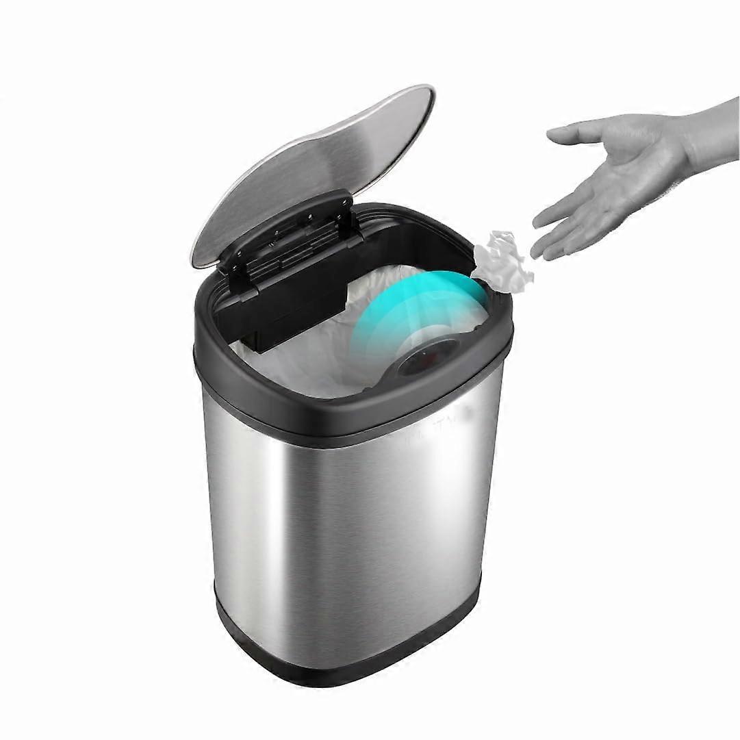 12L Stainless Steel Motion Sensor Trash Can, Touchless Garbage Bin with Lid, WaterResistant