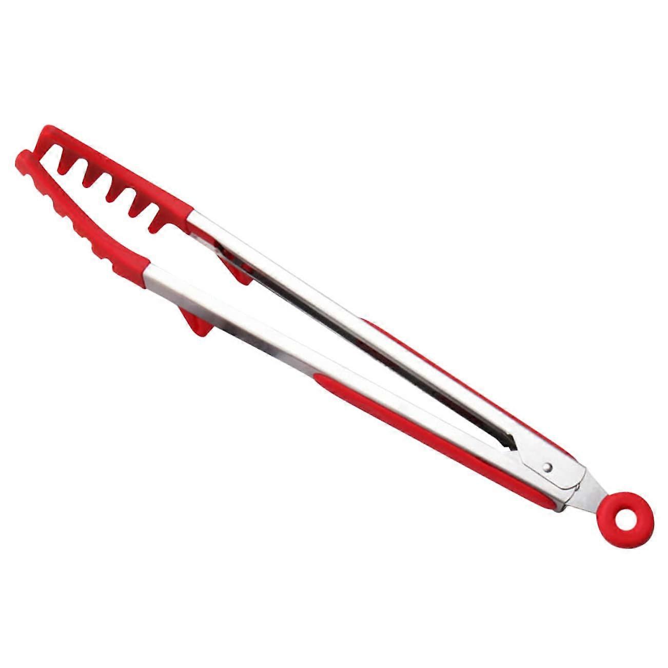 Silicone Pasta Tongs with Ergonomic Grip, Long Handle Spaghetti Server for Easy Serving and Cooking