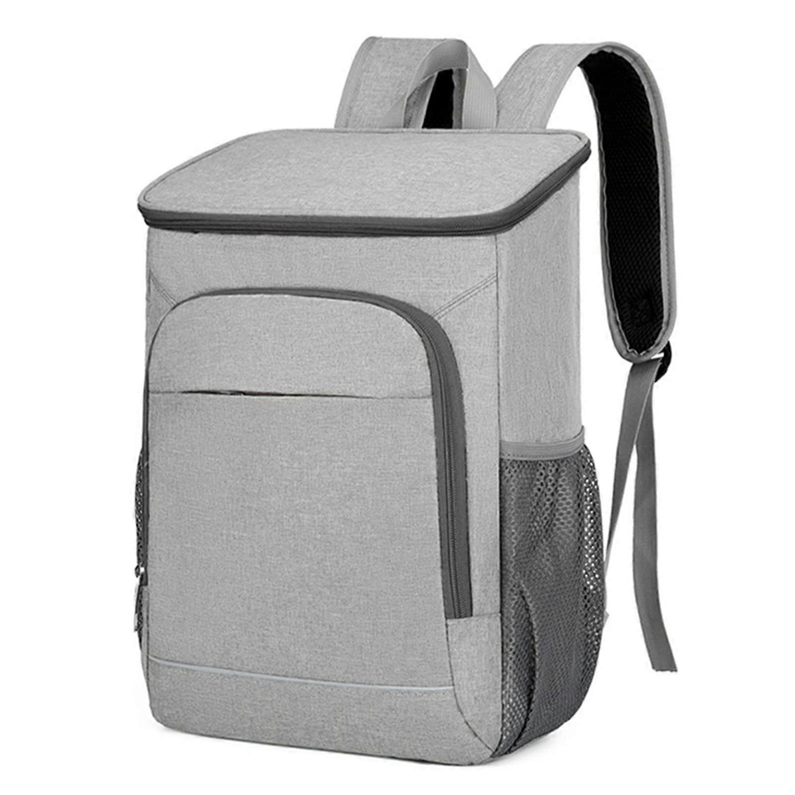 Leakproof Insulated Cooler Backpack with Multiple Pockets for Camping Hiking Picnics Beach Grey