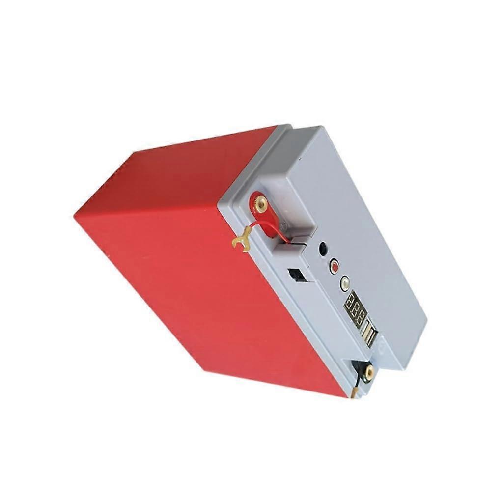 Battery Case with Dual USB Outputs and Voltage Display  Capacity Power Bank Case Red