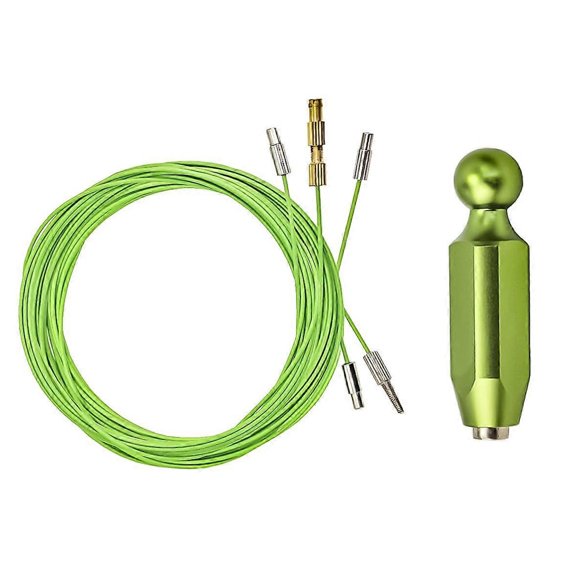 Internal Cable Routing Tool with Magnetic Guide for Road and Mountain Bikes, Green