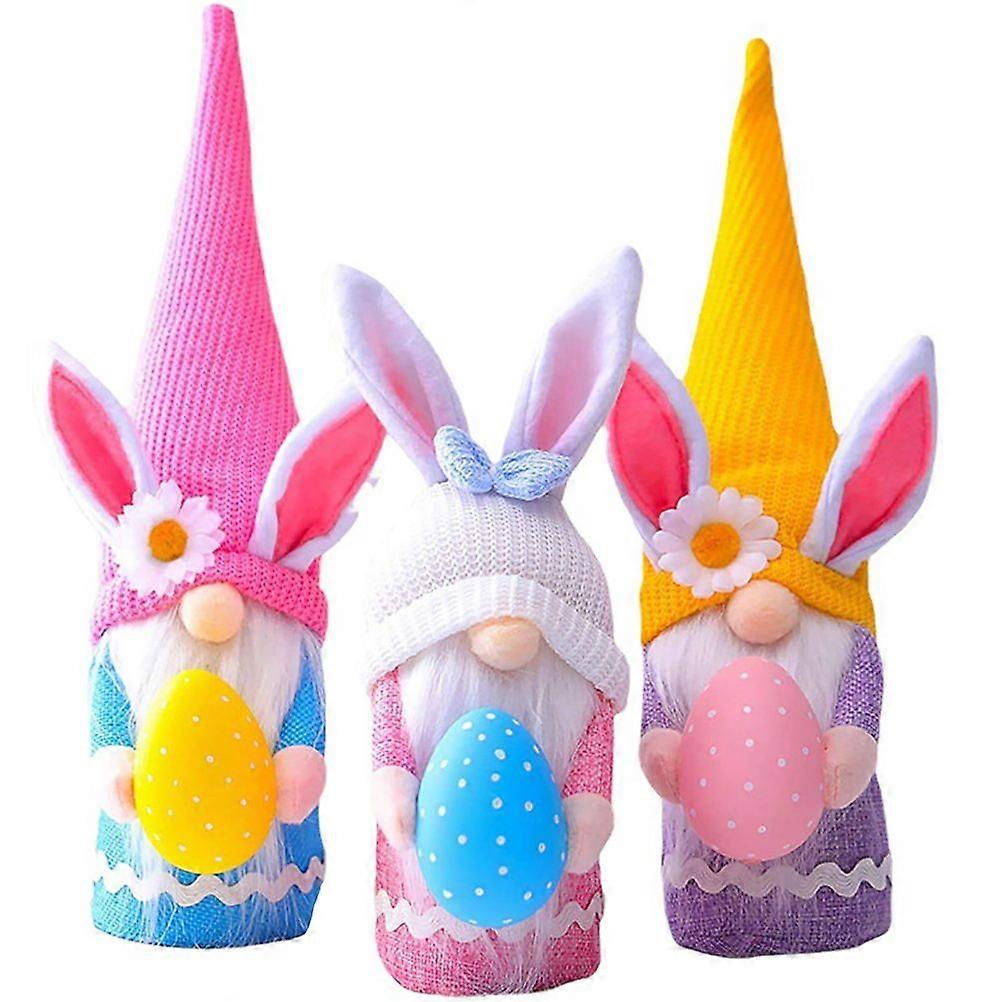 3Pcs Easter Bunny Gnomes Long Hat Bunny Gnomes Decorative Gnomes Easter Gnome Dolls