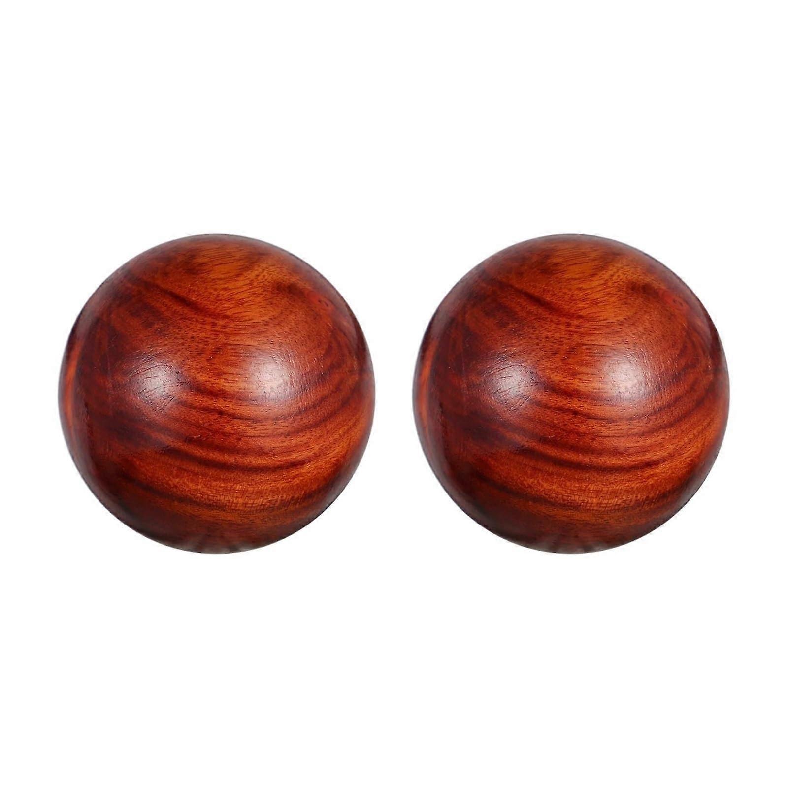 2 Pcs Chinese Baoding Stress Relief Balls Rosewood Hand Exercise for Finger Dexterity Red