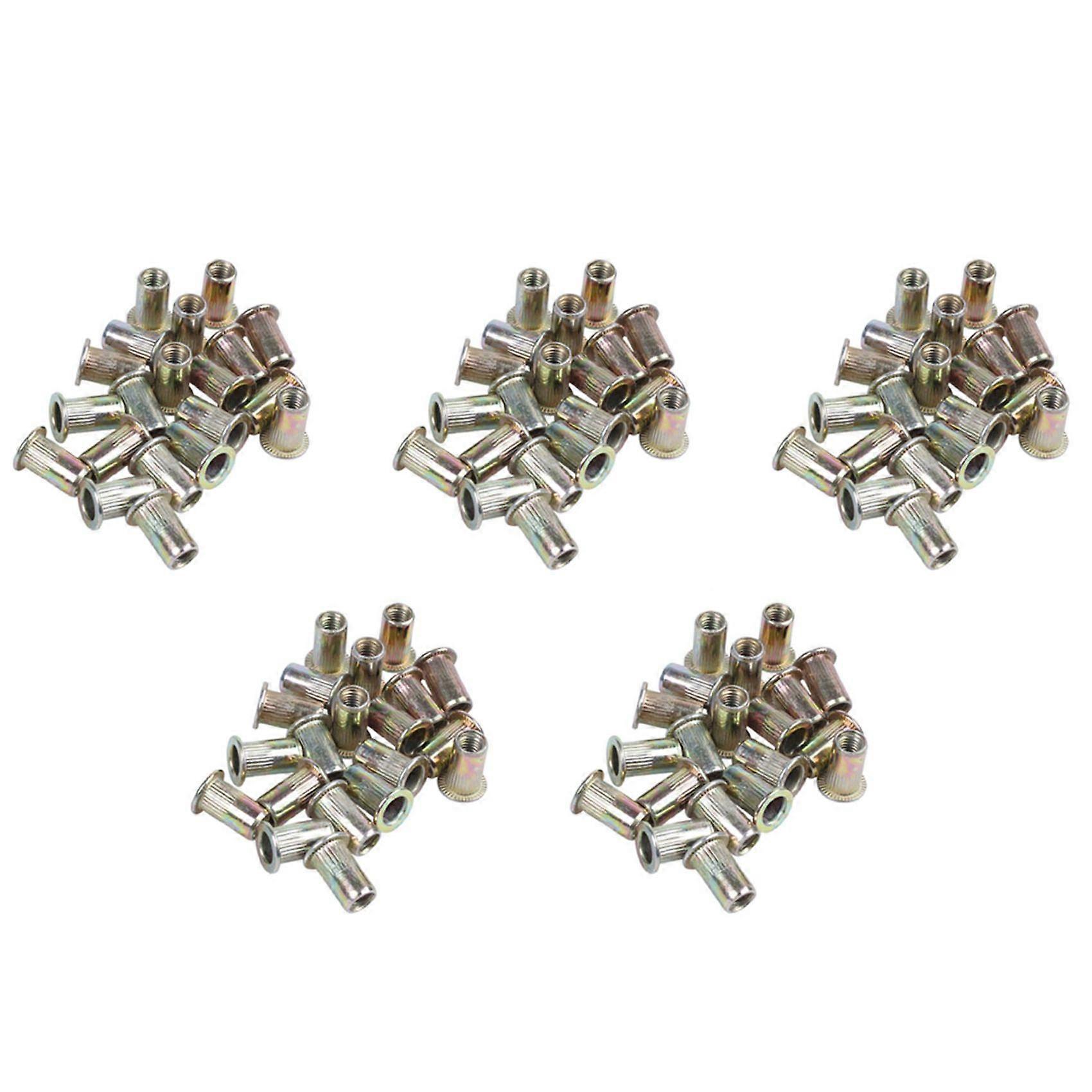 100Pcs Flat Head Metric Steel M5 Blind Insert Rivet Nut