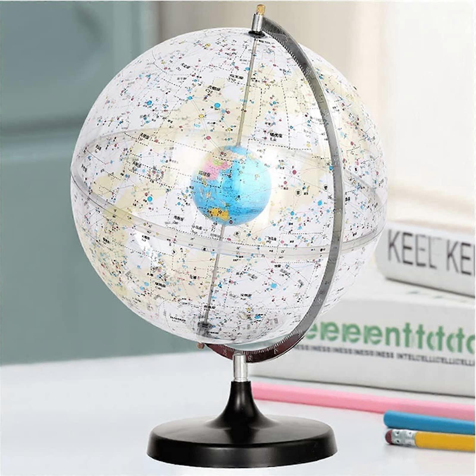32cm Illuminated Celestial Globe with Full Constellation Coverage and Metal Meridian for Learning