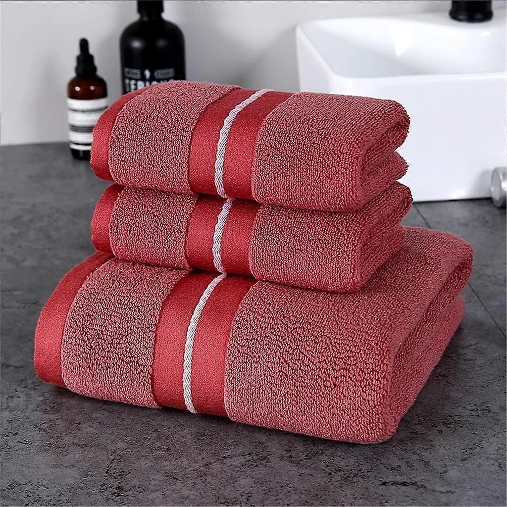 Luxury Cotton Towel Set 3PCS Soft Absorbent Bath Towels with Quick Moisture Absorption