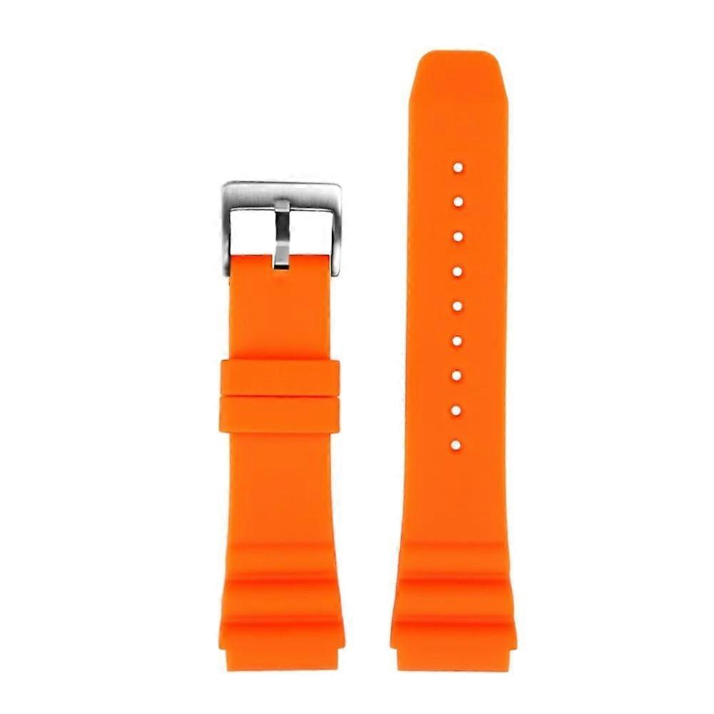 22mm Orange Silicone Watch Strap for Men, Durable Replacement Band for Casio MDV106