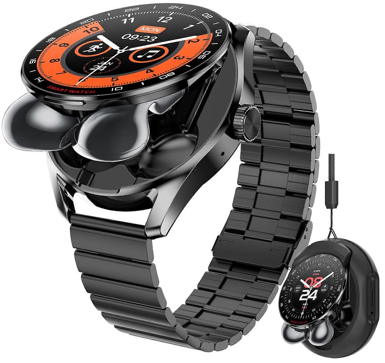 Smartwatch with Builtin Earbuds and Silicone Case, Bluetooth Calling, Fitness Tracker for Android iOS