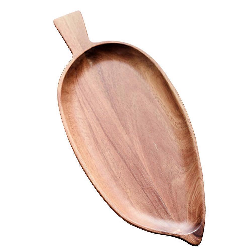 Wooden Serving Tray Leaf Shaped Wood Serving Platter for Kitchen
