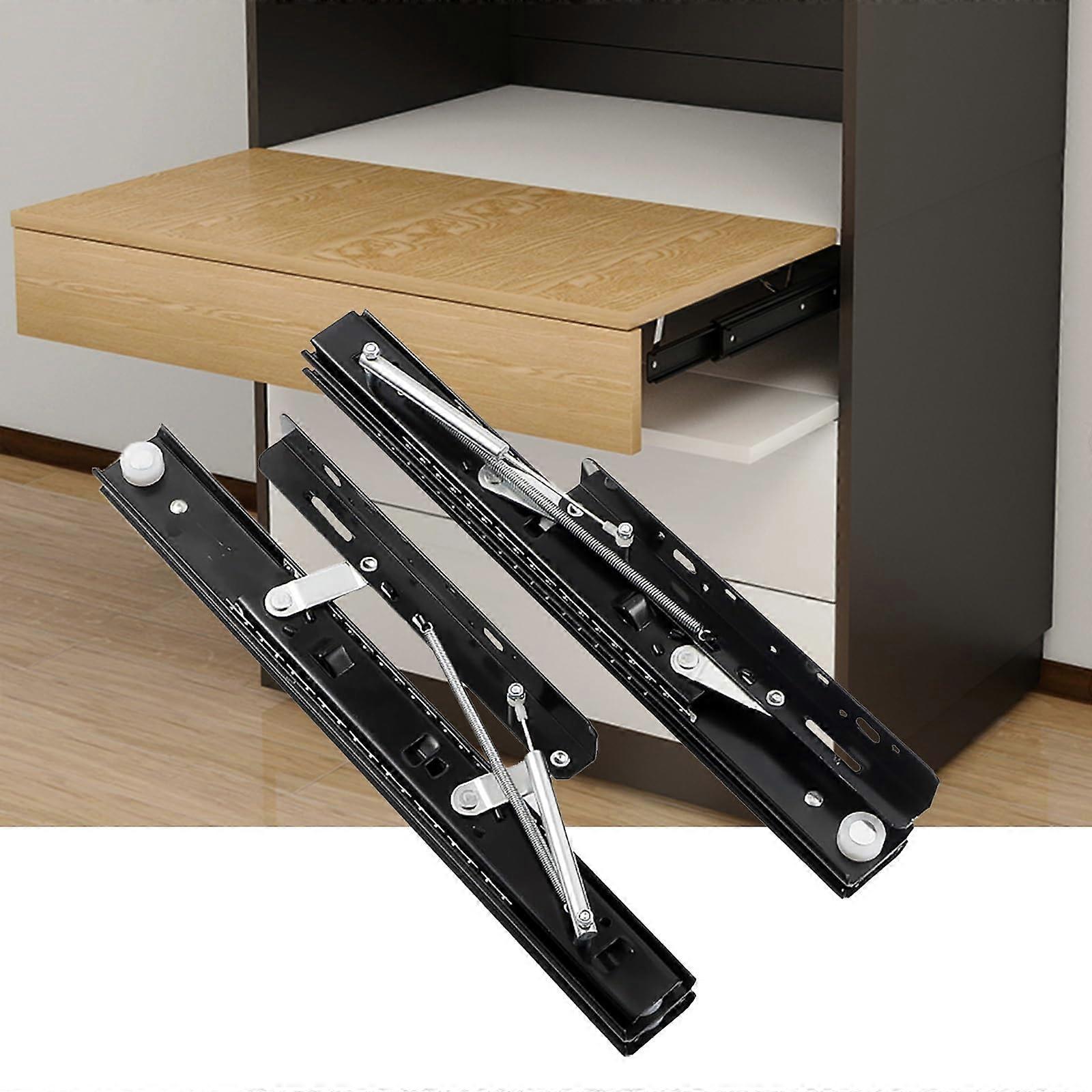 25cm Table Extension Slide Rails with Soft Close Lift System and Concealed Push Pull Drawer Runners