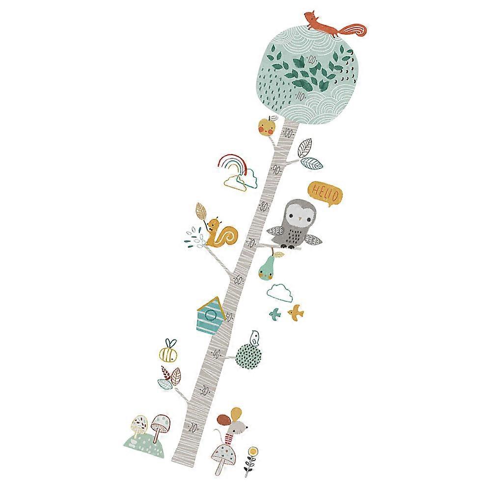 Cartoon Height Chart Sticker Decorative Wall Decal PVC Material Rectangle Shape 1Set