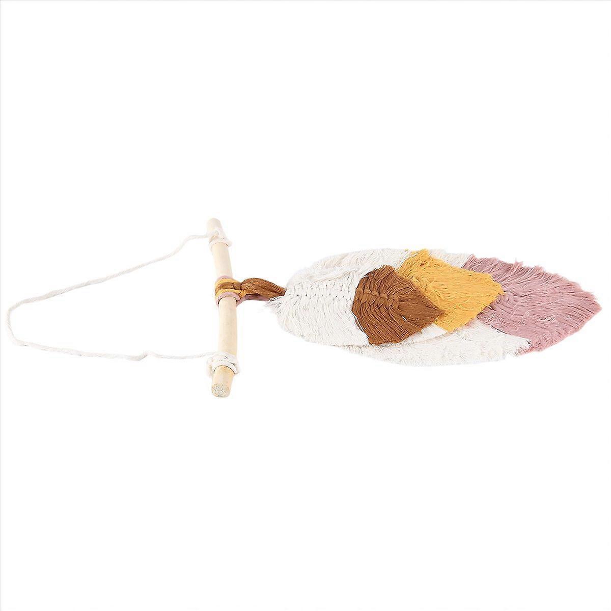 Leaf Shaped Macrame Wall Hanging Cotton Weaving Handmade Wall Decor B