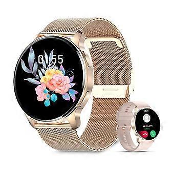 Reloj inteligente de 1,32'' con pantalla táctil y monitor de actividad física, color oro rosa. Peso: 0,1 kg. Sueño máximo: 10 horas.