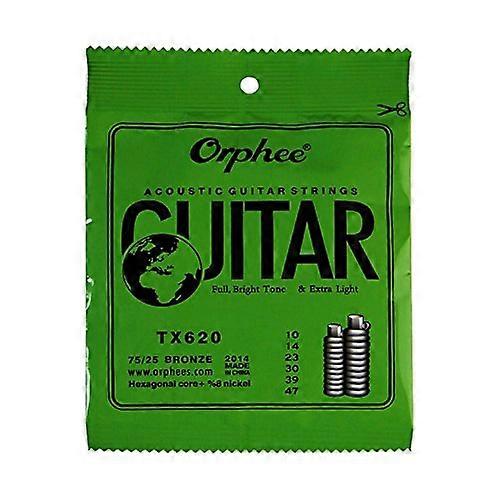 TX620 Extra Light Acoustic Guitar Strings Hex Core Bronze Bright Tone Stable Tuning Set