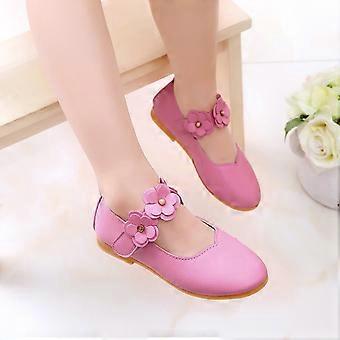 Ediodpoh Scarpe da ballo con fiori per studenti, morbide e solide, per bambini, principesse, ragazze, scarpe per bambini, rosa 21