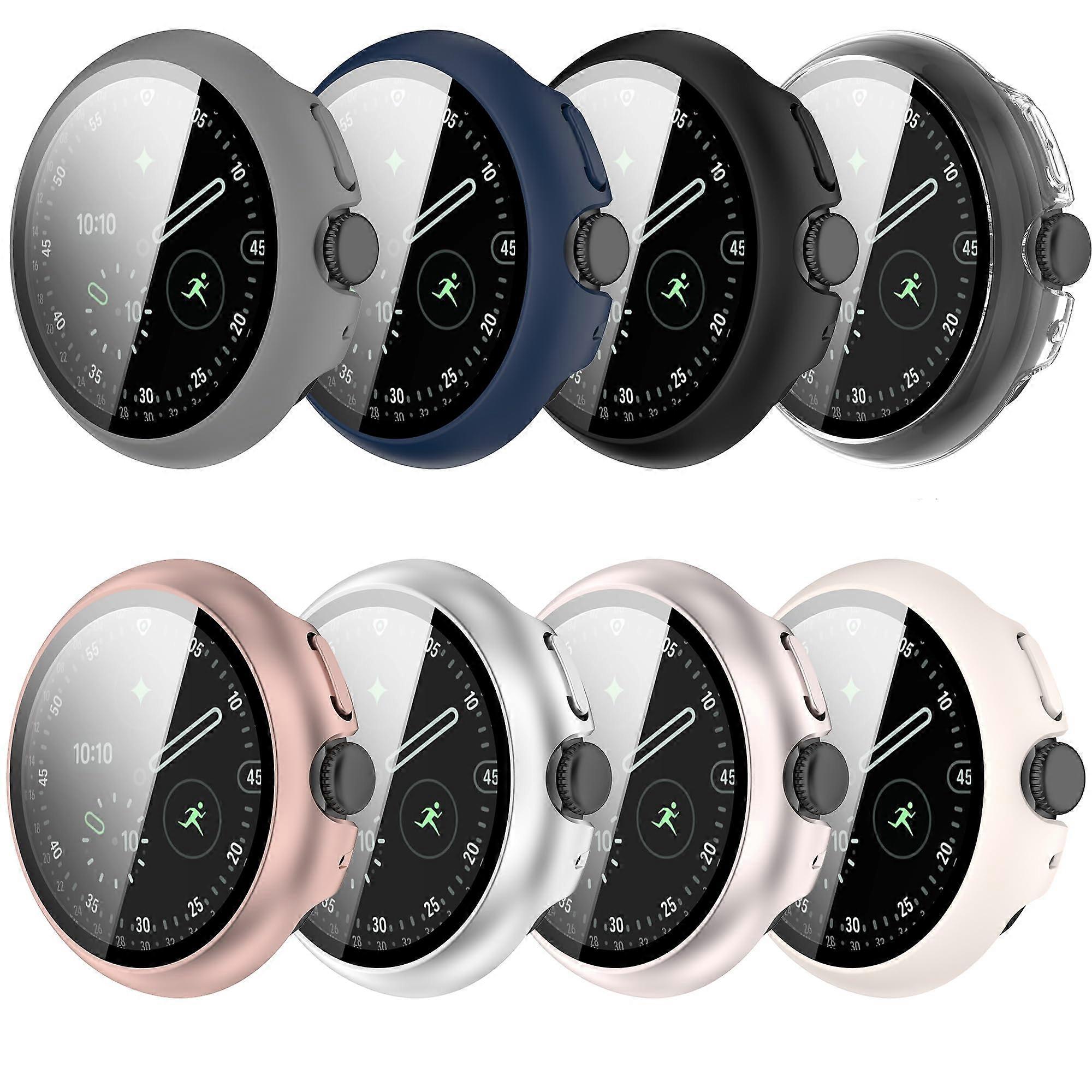 Screen Protector Case 8 Pack for Google Pixel Watch 4 41mm HD Tempered Glass Full Coverage