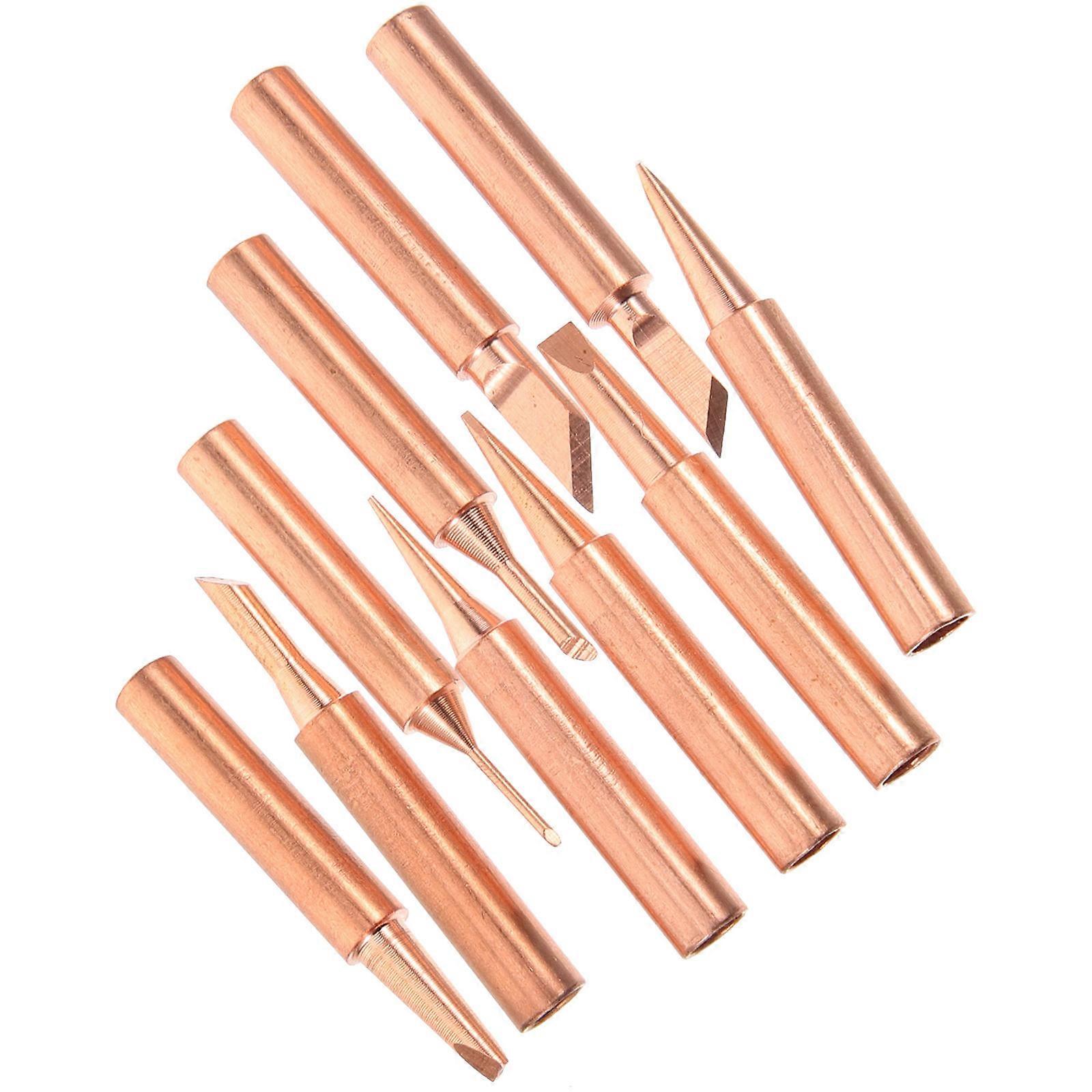 10pcs Soldering Iron Copper  Tip Welding Tip Replacement Assorted Welding Tip