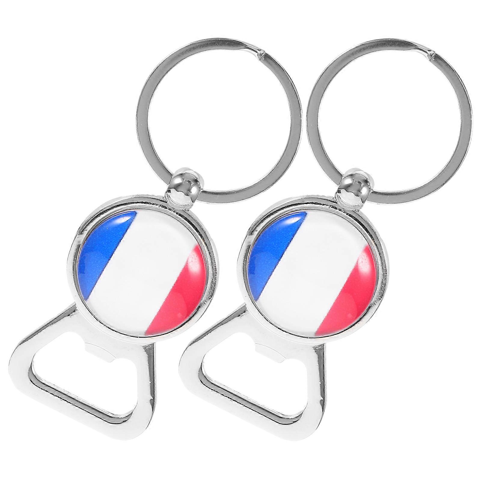 Bottle Opener Keychain Decorative Bottle Rectangular Shape For Bar And Events 2Pcs