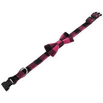 Adjustable Bowtie Dog Collar for Pets Made of Cloth Pink Decoration