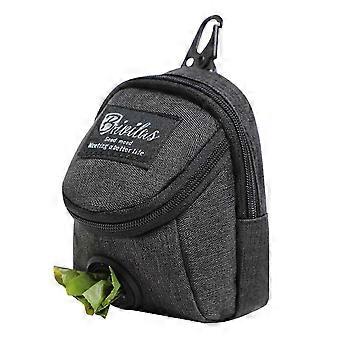 Dog Poop Bag Dispenser Linen Pet Waste Holder with Metal Carabiner for Dog Leash