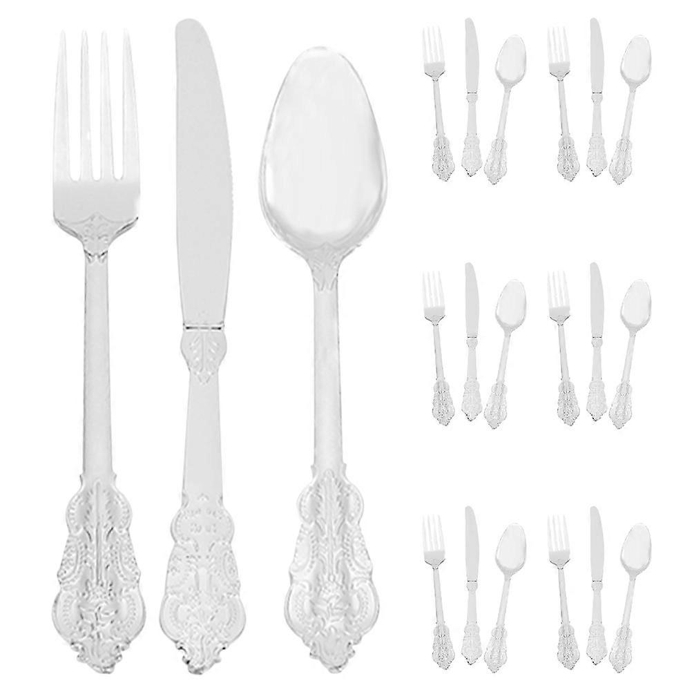 1Set Set Utensils for Party Silver