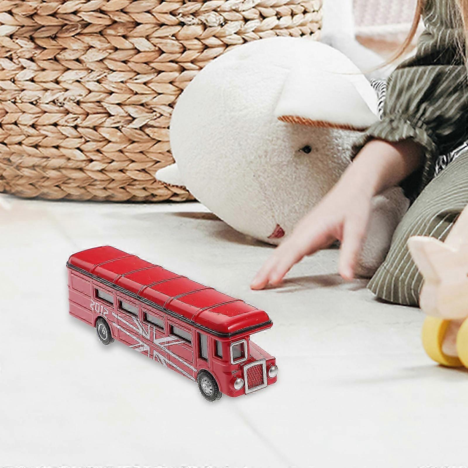 Bus Model Single-Deck Pull Back Bus Toy for Playing and Collecting