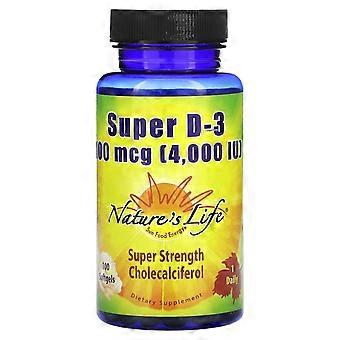 Nature's Life, Super D-3, 100 mcg (4,000 IU), 100 Softgels, 2-Pack