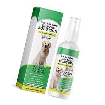 Tandreinigingsspray voor huisdieren, gemakkelijk te gebruiken voor de gebitsverzorging van honden, reinigt de mond, voorkomt slechte adem, tandplak en tandvleesproblemen. Meerkleurig.