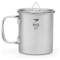 Titanium mug with folding handle and lid 1 unit