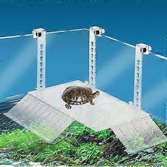 Turtle Basking Platform Acrylic Turtle Dock Basking Platform Height Adjustable Turtle Dock Clear Turtle Terrace Basking Platform with 2 Slides for Tor