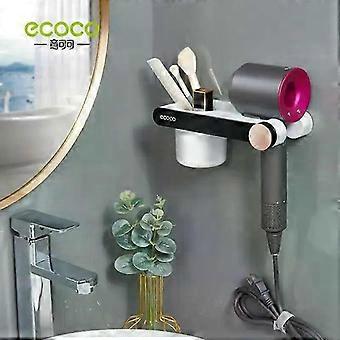 Ecoco Hair Dryer Holder Free Punching compatible with Bathroom Organizer Shelf Storage Hanger Rack with Cable Tie