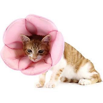 Pet E-Collar Elizabethan Collars Recovery Pet Cone for Cats and Small Dogs Breathable Soft Edge and Easy to Clean(Pink,S)