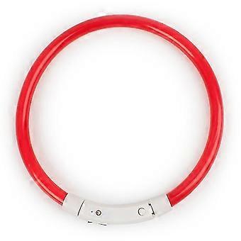 Led koiran kaulus Noctilucent Usb Lataus ladattava (koko, väri: 70 cm-punainen)