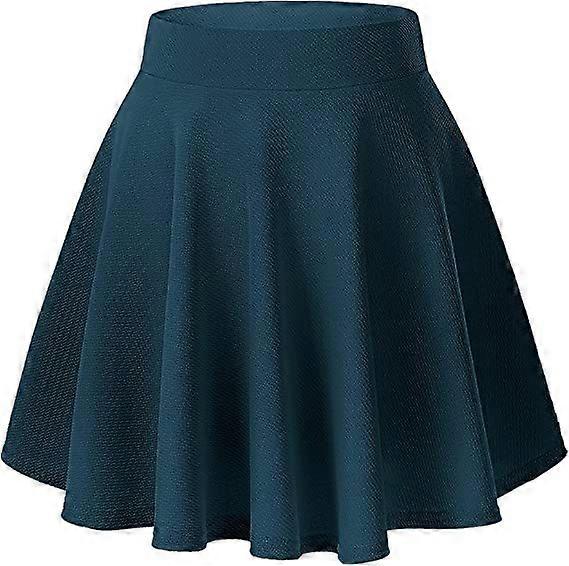 Women's Basic Versatile Stretchy Flared Casual Mini Skater Skirt9(Large)