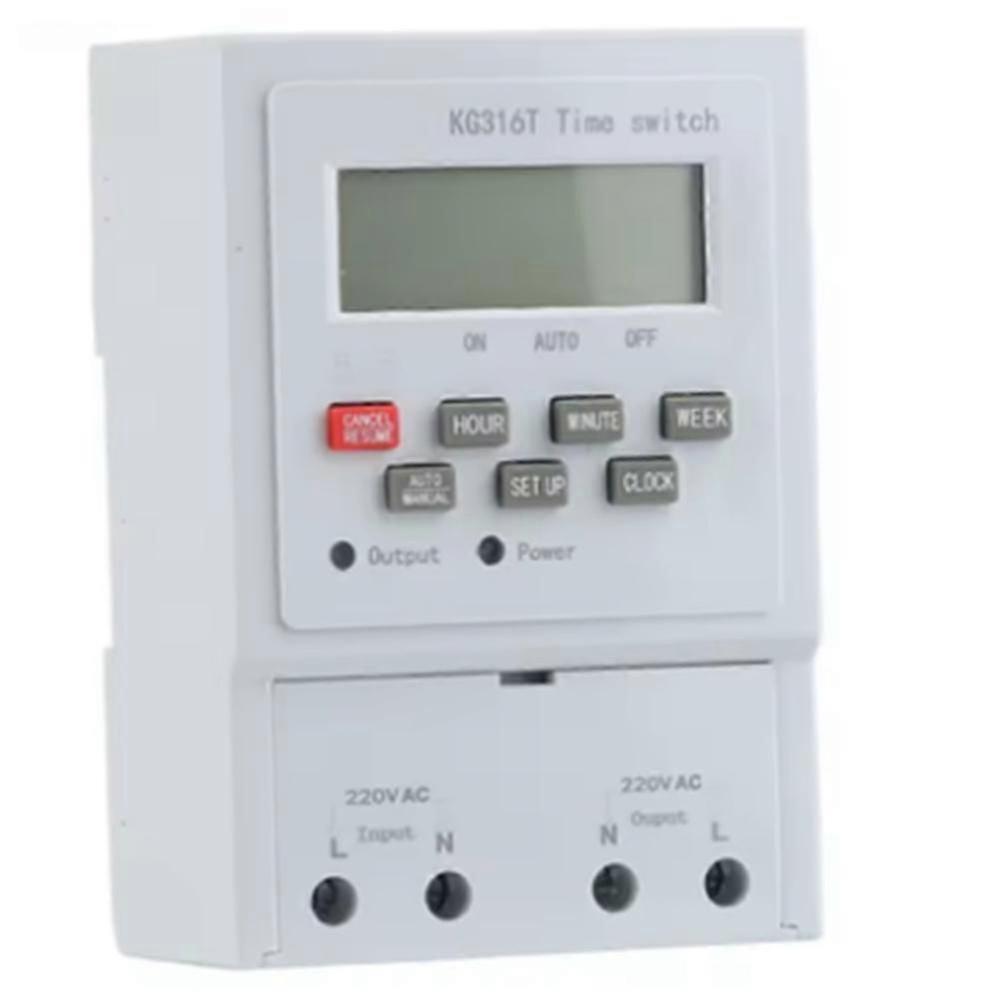 KG316T Din Rail Time Switch LCD Display 220V Microcomputer Time Control Switch Strong Anti-Interference Ability