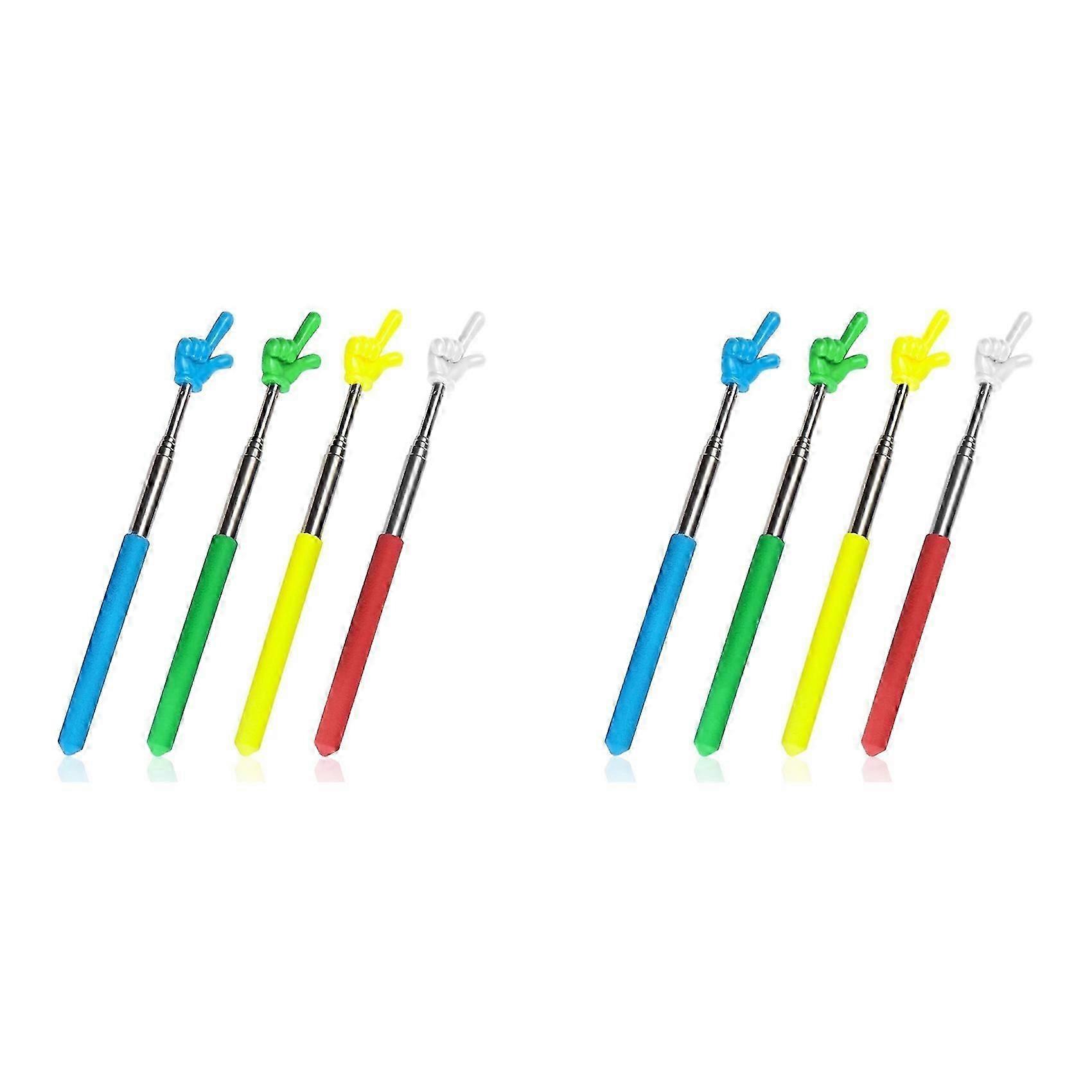 8 Pcs Teacher Pointer Stick Telescoping Hand Pointer Retractable Pointer Finger Reading Aid compatible with Presentation Whiteboard