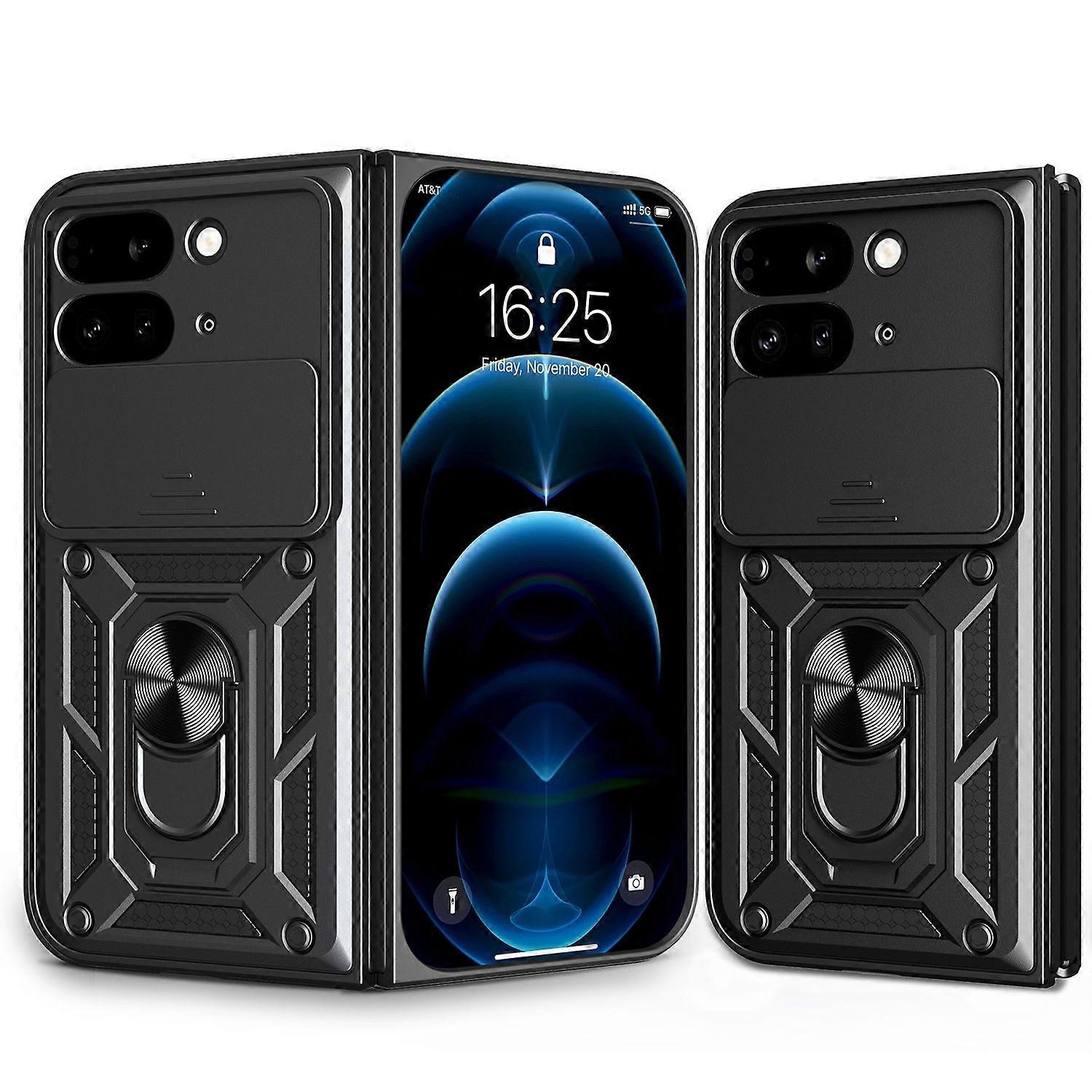 For Google Pixel 9 Pro Fold Sliding Camera TPU/PC Protective Case Ring Holder