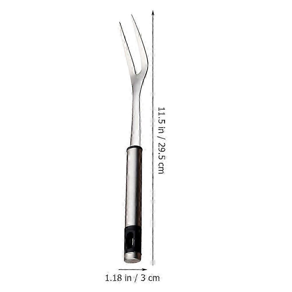 Stainless Steel BBQ Fork, Silver, 1pc, Durable Grilling Tool For Cooking