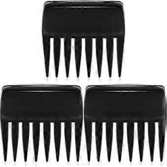 Anti-static Wide Teeth Comb Styling Comb Detangling Comb 8 Widely-spaced Teeth For Adult Child( Black)3pcs