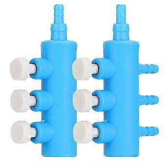 Lot de 2 rpartiteurs d'air pour akwarium, adaptateur de pompe oxygne 3 voies