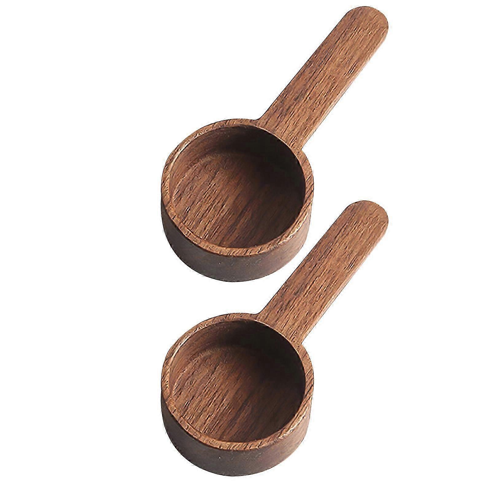 2Pcs Household Coffee Scoops Multi-function Wooden Scoops Convenient Coffee Spoons