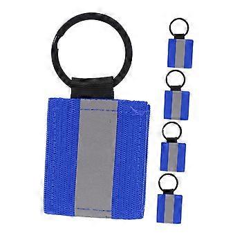 5pcs DoubleSided Reflective Keychain Tags for Backpacks and Bags,  Visibility Zipper Pulls for Night Safety